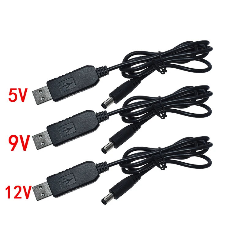 Linia zasilania USB DC 5 V do DC 9 V / 12 V Moduł Step UP Konwerter USB Kabel adaptera Wtyczka 2,1 x 5,5 mm