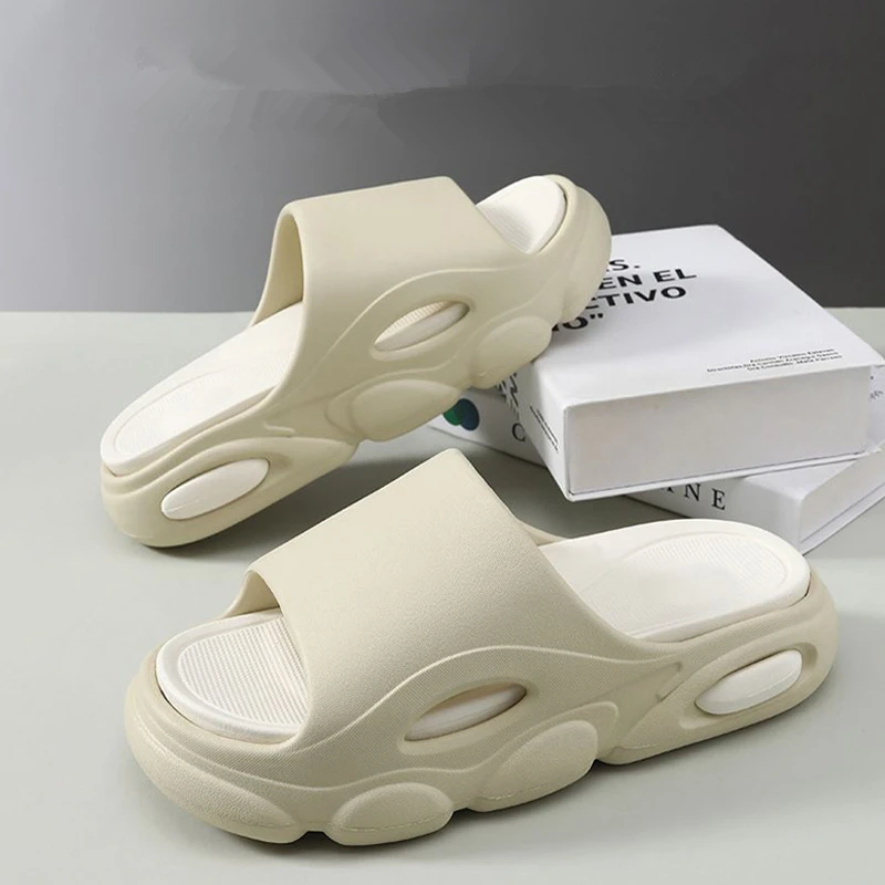 Litfun platforma męskie klapki na lato moda komfort unisex domowe slajdy prysznicowe odkryte antypoślizgowe…