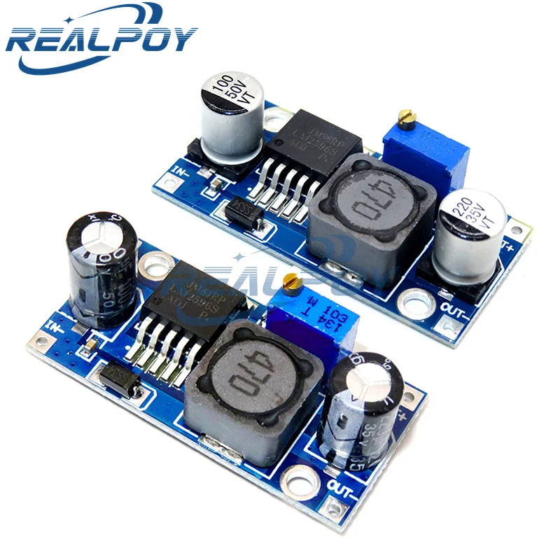 LM2596 Moduł konwertera obniżającego napięcie DC-DC 3A regulowany moduł obniżający napięcie LM2596S-ADJ 24V…