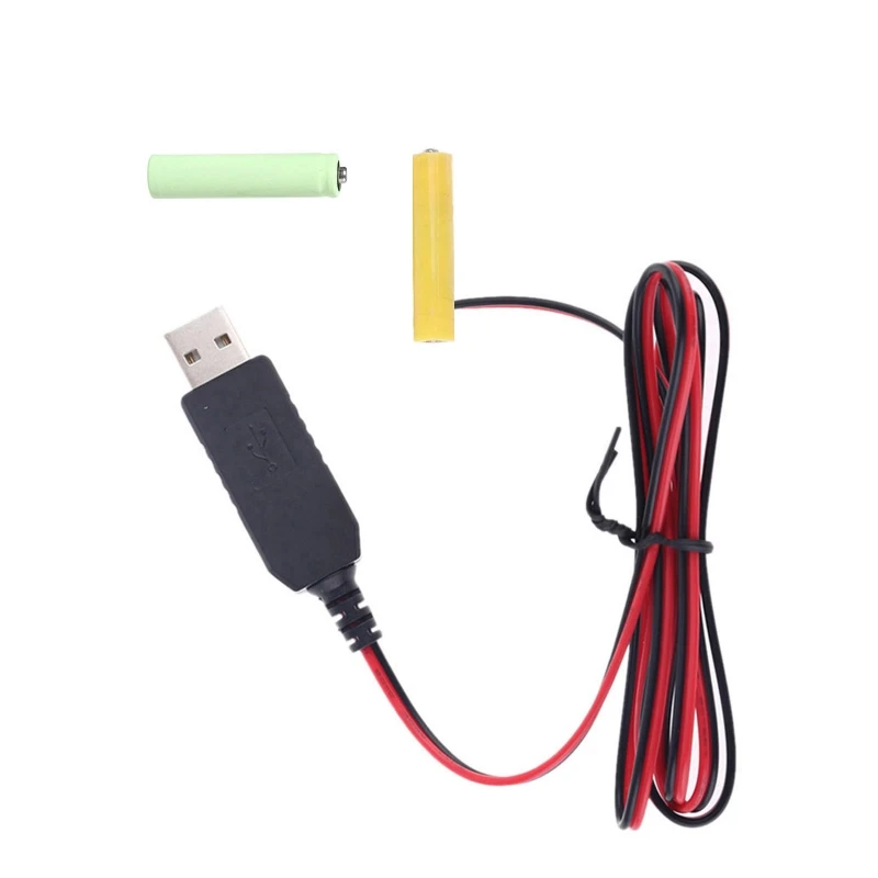 LR03 AAA Fikcyjne eliminatory baterii Kabel zasilający USB Wymień baterie 2×1,5 V Kabel eliminujący baterię do… LR03 AAA Fikcyjne eliminatory baterii Kabel zasilający USB Wymień baterie 2×1,5 V Kabel eliminujący baterię do…
