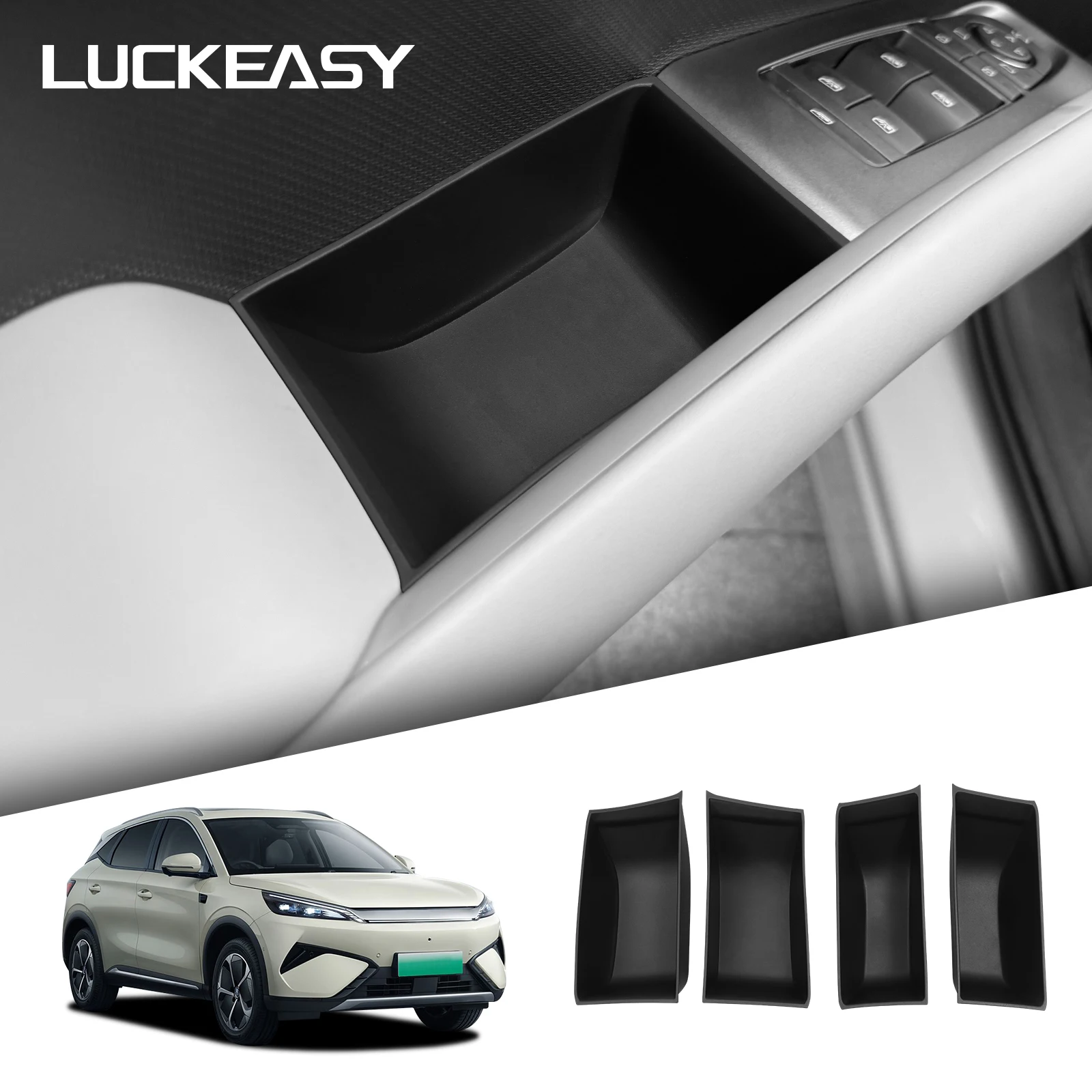 LUCKEASY do BYD ATTO3 ATTO 3 YUAN PLUS 2025 2026 Przedni Tylny Uchwyt Drzwi Schowek Organizer Taca TPE… LUCKEASY do BYD ATTO3 ATTO 3 YUAN PLUS 2025 2026 Przedni Tylny Uchwyt Drzwi Schowek Organizer Taca TPE…