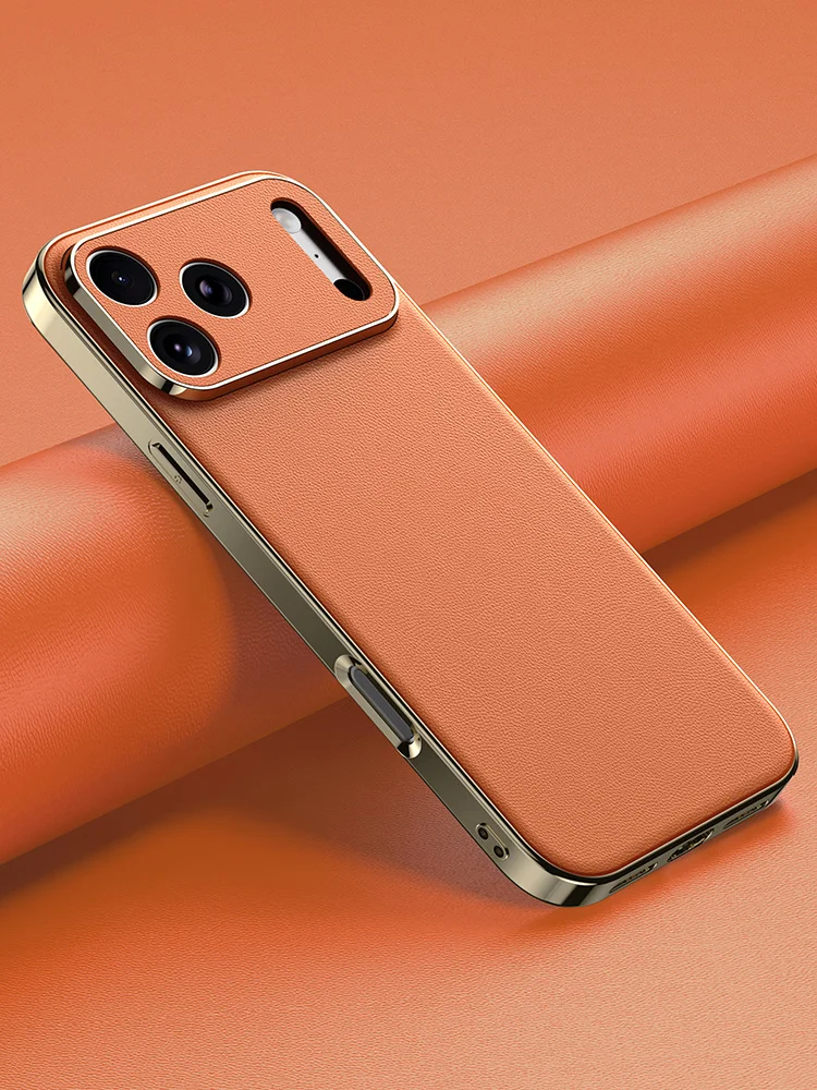 Luksusowe skórzane etui na telefon iPhone 17 16 15 14 Pro Max Air 17Pro 16Pro z pełną ochroną obiektywu, tylna…