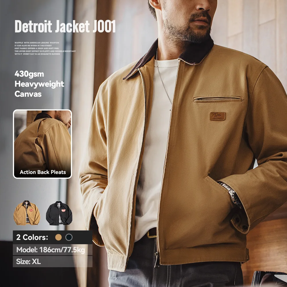 Maden Retro Canvas Detroit Hunting J001 Kurtka ciężka kieszeń Kurtka robocza Kołnierz z klapami Płaszcz na… Maden Retro Canvas Detroit Hunting J001 Kurtka ciężka kieszeń Kurtka robocza Kołnierz z klapami Płaszcz na…