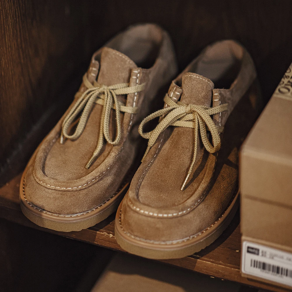 Maden Vintage Khaki Zamszowe Botki z Rozcięciem, Niskie, Casualowe Mokasyny, Miękka Podeszwa, Eleganckie Buty…