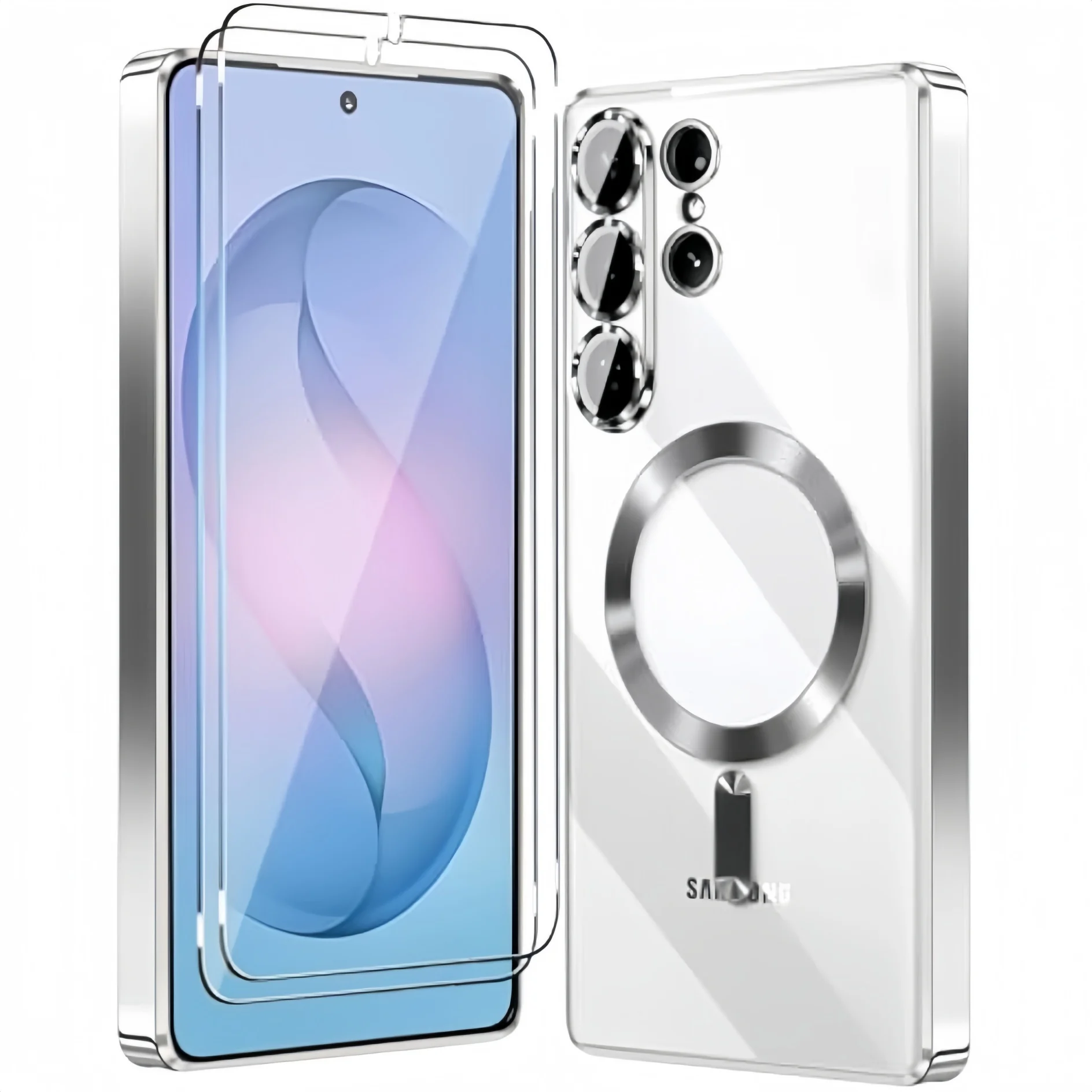 Magnetyczne etui do Samsung Galaxy S26Ultra/S26+/S26 Clear Luxury z 2 szt. folii ochronnych na ekran i osłoną… Magnetyczne etui do Samsung Galaxy S26Ultra/S26+/S26 Clear Luxury z 2 szt. folii ochronnych na ekran i osłoną…