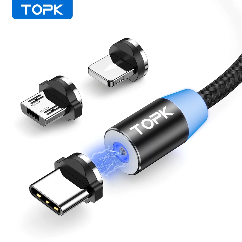 Magnetyczny kabel do ładowania 3 w 1 TOPK Obrotowy o 360 stopni magnetyczny kabel do ładowarki telefonu… Magnetyczny kabel do ładowania 3 w 1 TOPK Obrotowy o 360 stopni magnetyczny kabel do ładowarki telefonu…