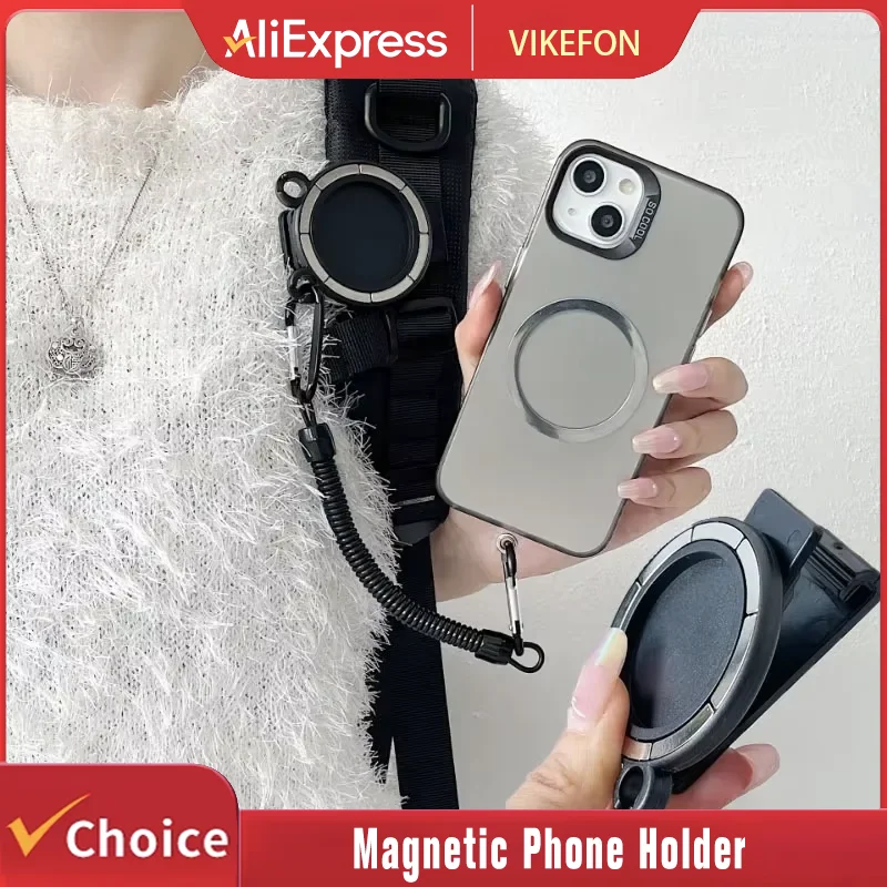 Magnetyczny uchwyt na telefon z klipsem, do noszenia na plecaku/pasku, z elastyczną linką, przenośny stojak na… Magnetyczny uchwyt na telefon z klipsem, do noszenia na plecaku/pasku, z elastyczną linką, przenośny stojak na…