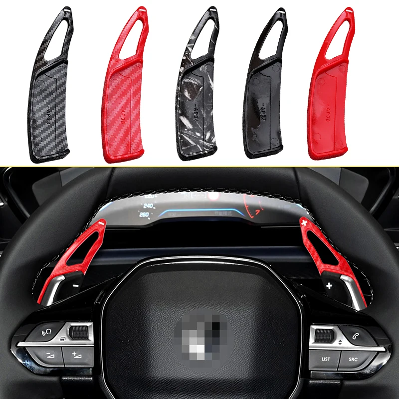 Manetki zmiany biegów Peugeot 3008 2008 5008 508 308 208 GT SW, wzór włókna węglowego, przedłużki manetek DSG… Manetki zmiany biegów Peugeot 3008 2008 5008 508 308 208 GT SW, wzór włókna węglowego, przedłużki manetek DSG…