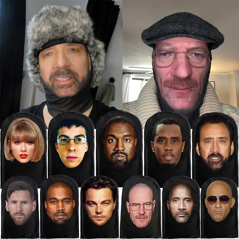 Maska Kanye do cosplayu, drukowana 3D, elastyczna siatka, maska na całą twarz, dla kobiet i mężczyzn…