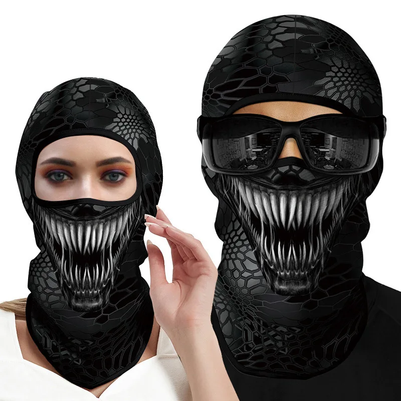 Maski na Halloween Kominiarka z nadrukiem 3D Mężczyźni Kobiety Kolarstwo Czaszka Maska na całą twarz Wędrówki…