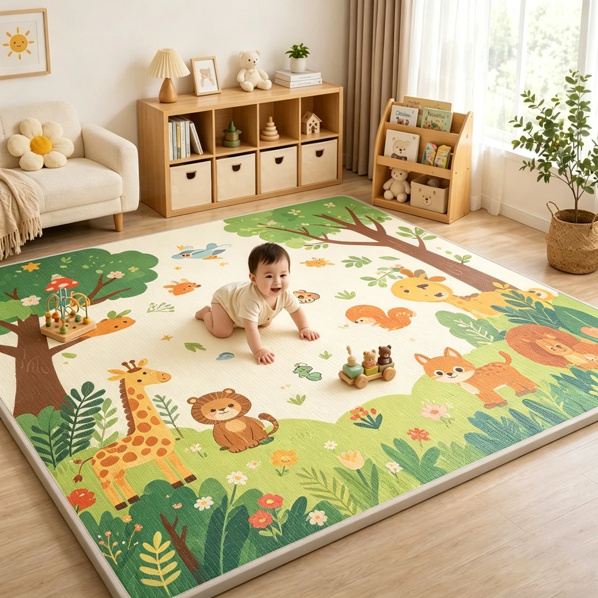 Mata do zabawy dla dzieci 200×180/180×120/180x150cm, gruba mata ochronna, przyjazna dla dzieci mata do…