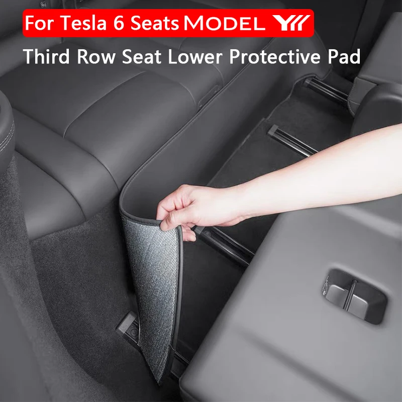Mata ochronna na trzeci rząd siedzeń do Tesla Model YL 6-osobowej, skórzana osłona pod siedzenie, ochrona…