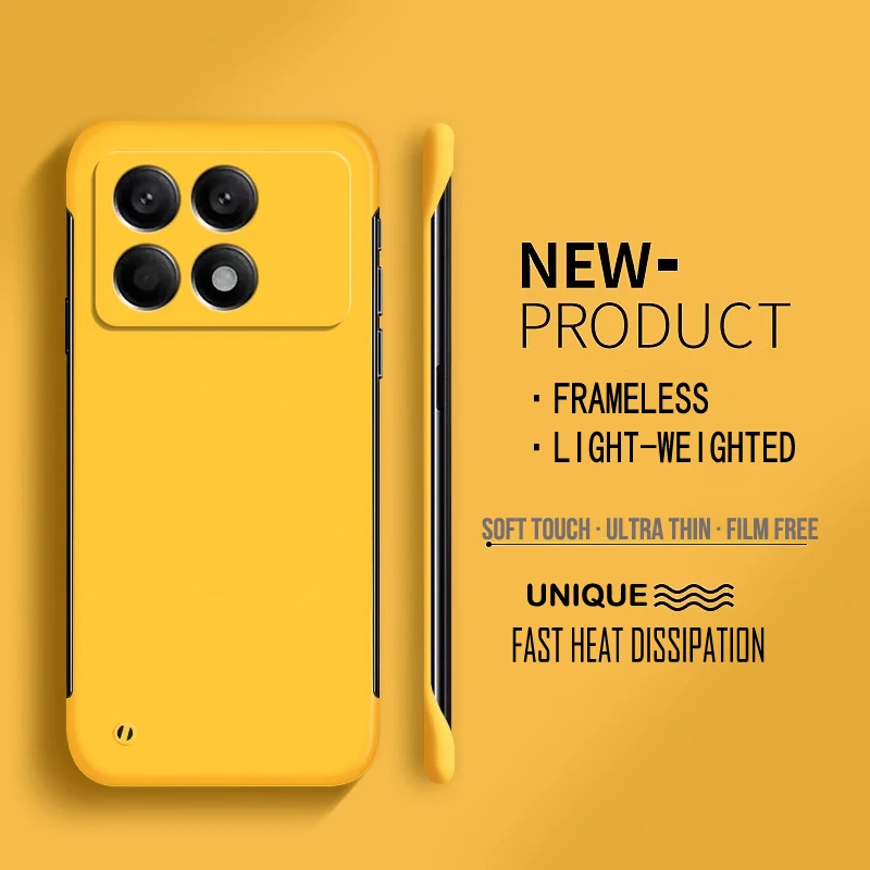 Matowe, cienkie, bezramkowe etui na telefon PC Pure Color do XIAOMI Poco X6 F6 F5 Pro F4 F3 z czterema…