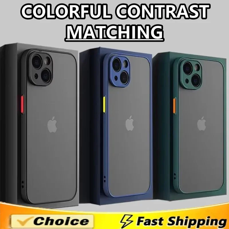 Matowe etui na telefon iPhone 15 14 13 12 11 16 Pro Max Mini Luksusowe, miękkie, silikonowe, odporne na…