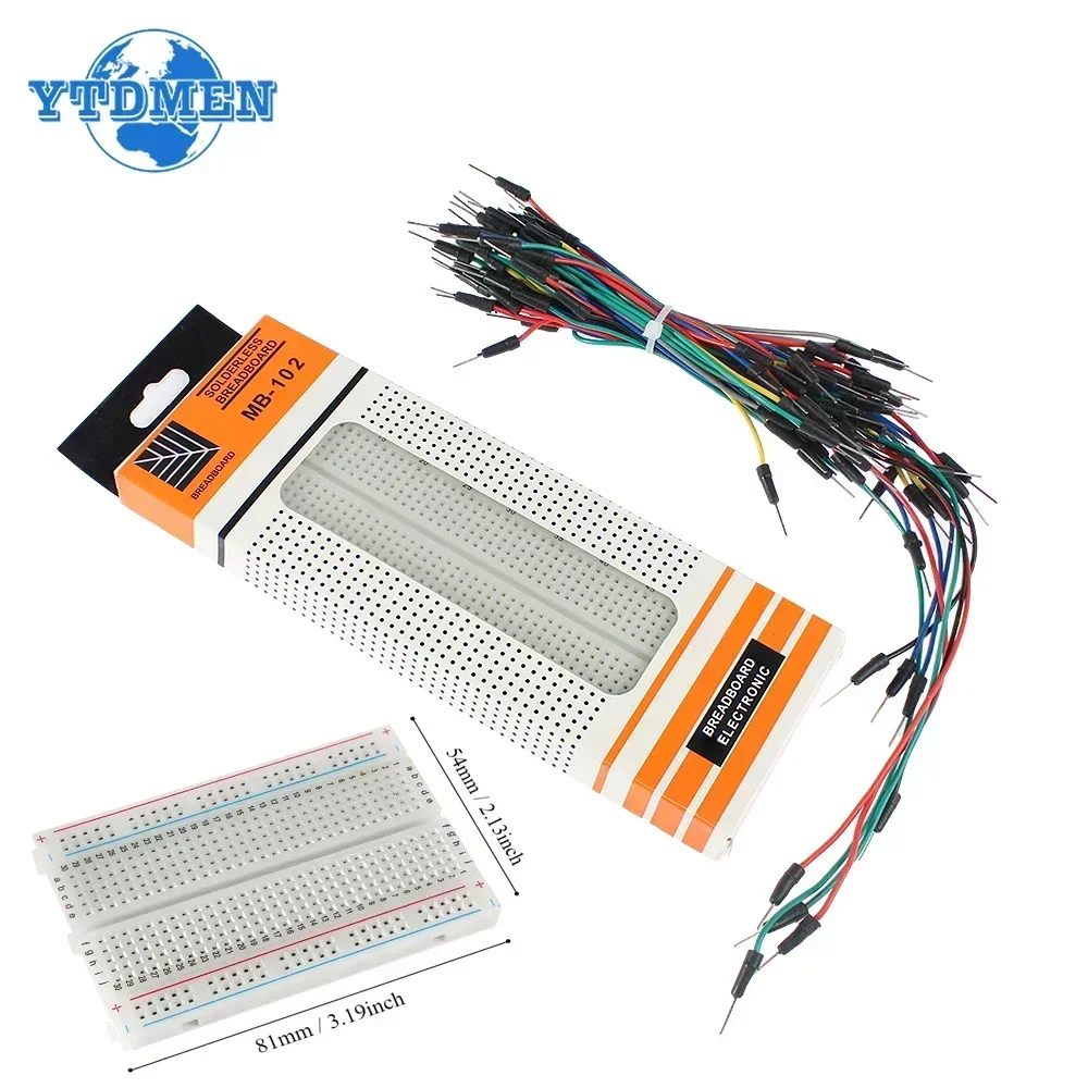 MB-102 Breadboard 400 830 punktów bez lutowania PCB deska do pieczenia przewód mostkujący kabel prototypowa…