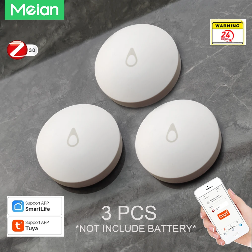 Meian 3 sztuk SW02 ZigBee woda powódź wyciek czujnik zanurzeniowy detektor połączenia Alert przepełnienie IP68… Meian 3 sztuk SW02 ZigBee woda powódź wyciek czujnik zanurzeniowy detektor połączenia Alert przepełnienie IP68…
