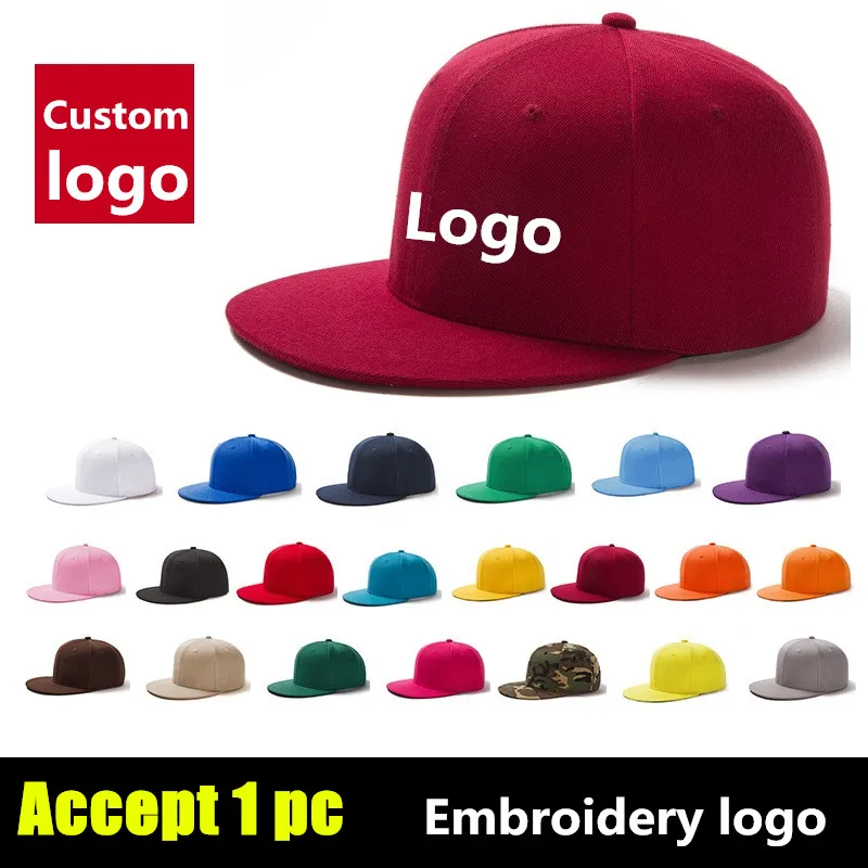 Męska czapka bejsbolówka z haftowanym logo, personalizowana, typu snapback, z płaskim daszkiem, hip-hopowa…