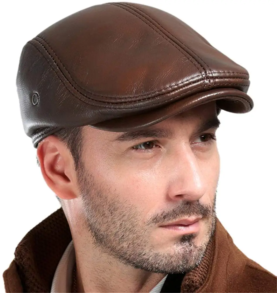 Męska naturalna skóra bydlęca Beret czapka myśliwska czapka czapka typu Trucker męskie czapka sportowa Męska naturalna skóra bydlęca Beret czapka myśliwska czapka czapka typu Trucker męskie czapka sportowa
