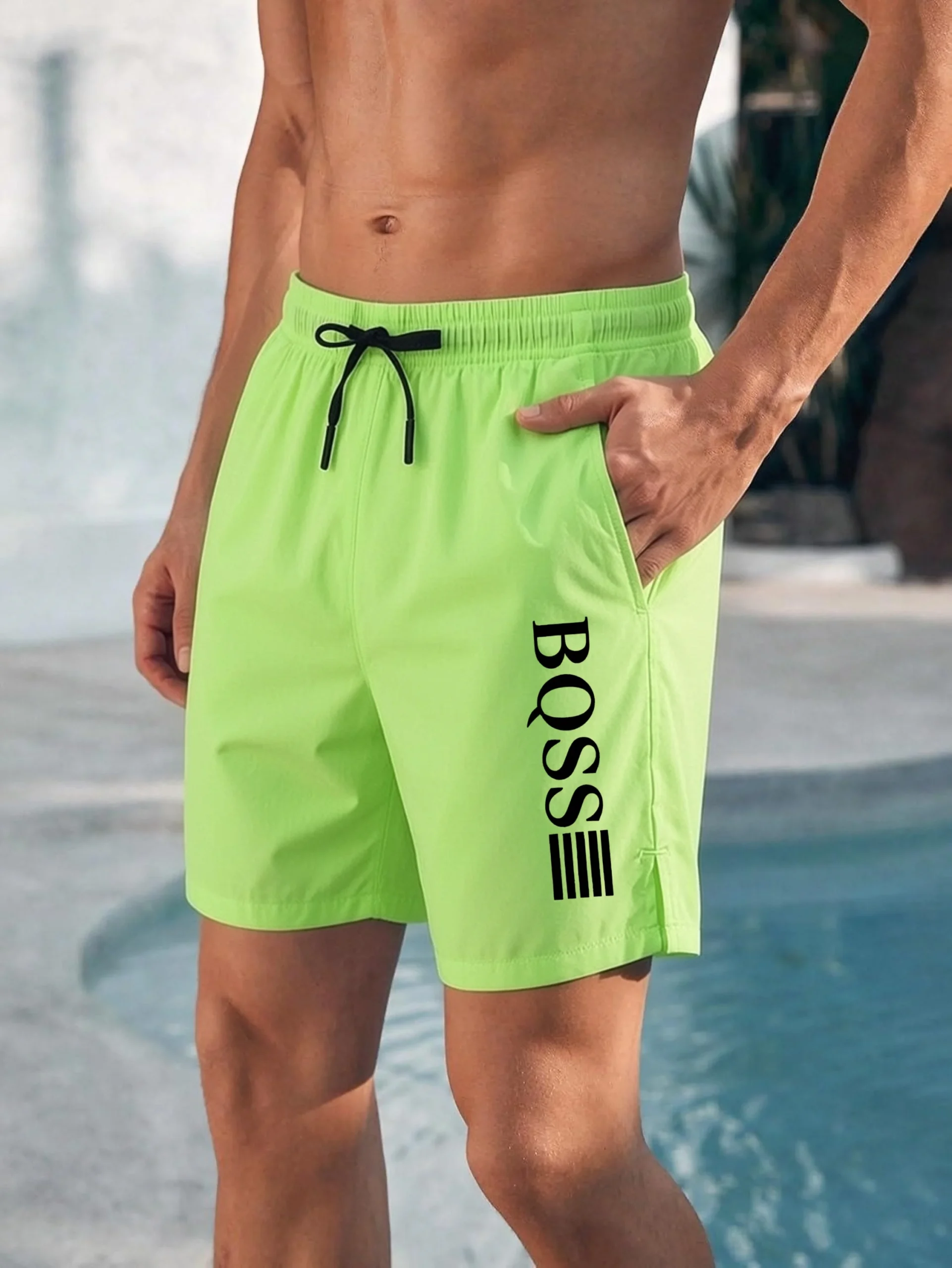 Męskie modne, wygodne, elastyczne szorty sportowe z kieszeniami, idealne na plażę, w stylu letnim, na lato… Męskie modne, wygodne, elastyczne szorty sportowe z kieszeniami, idealne na plażę, w stylu letnim, na lato…