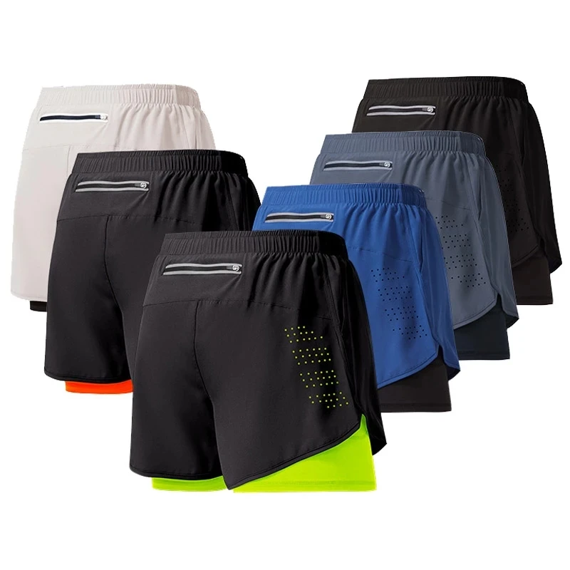 Męskie spodenki do biegania Szybkoschnące Fitness Czarne dwuwarstwowe spodenki Męskie Nowe sportowe spodenki… Męskie spodenki do biegania Szybkoschnące Fitness Czarne dwuwarstwowe spodenki Męskie Nowe sportowe spodenki…