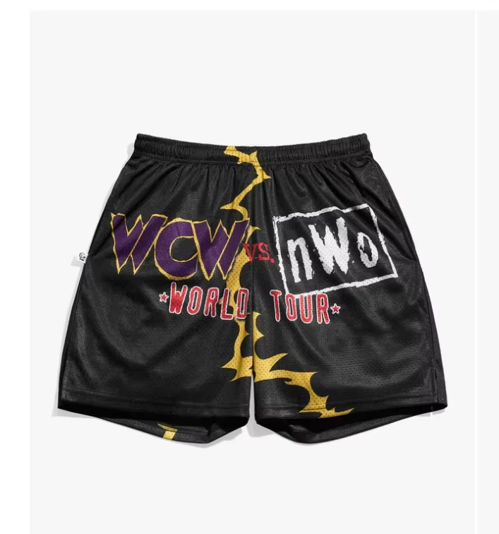Męskie spodenki koszykarskie z siateczki 2026 WCW Vs. NWo World Tour Retro Y2K Oversized Quick Drying Shorts Męskie spodenki koszykarskie z siateczki 2026 WCW Vs. NWo World Tour Retro Y2K Oversized Quick Drying Shorts