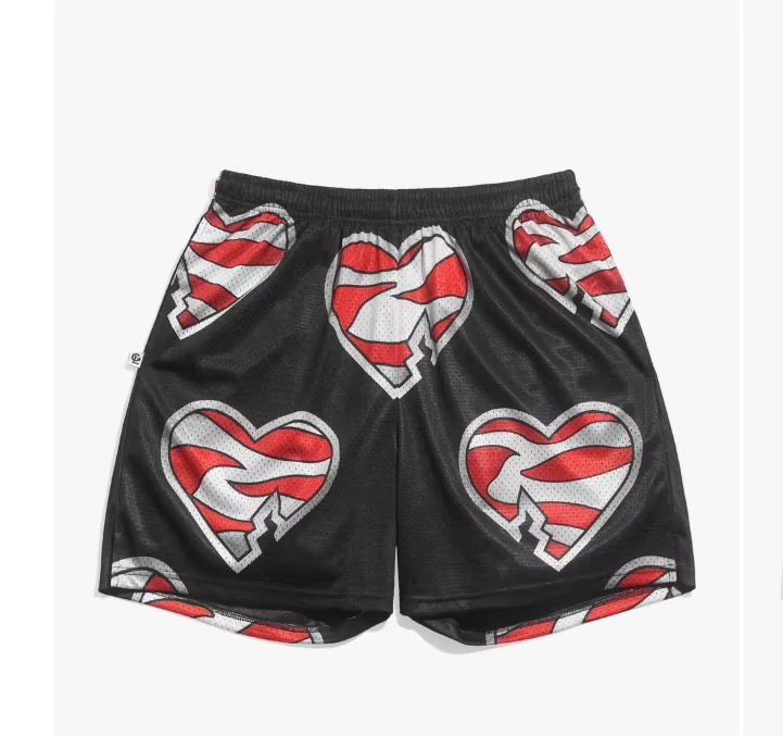 Męskie spodenki koszykarskie z siateczki Shawn Michaels HBK Heart Retro 2026, Y2K, oversize, szybkoschnące… Męskie spodenki koszykarskie z siateczki Shawn Michaels HBK Heart Retro 2026, Y2K, oversize, szybkoschnące…