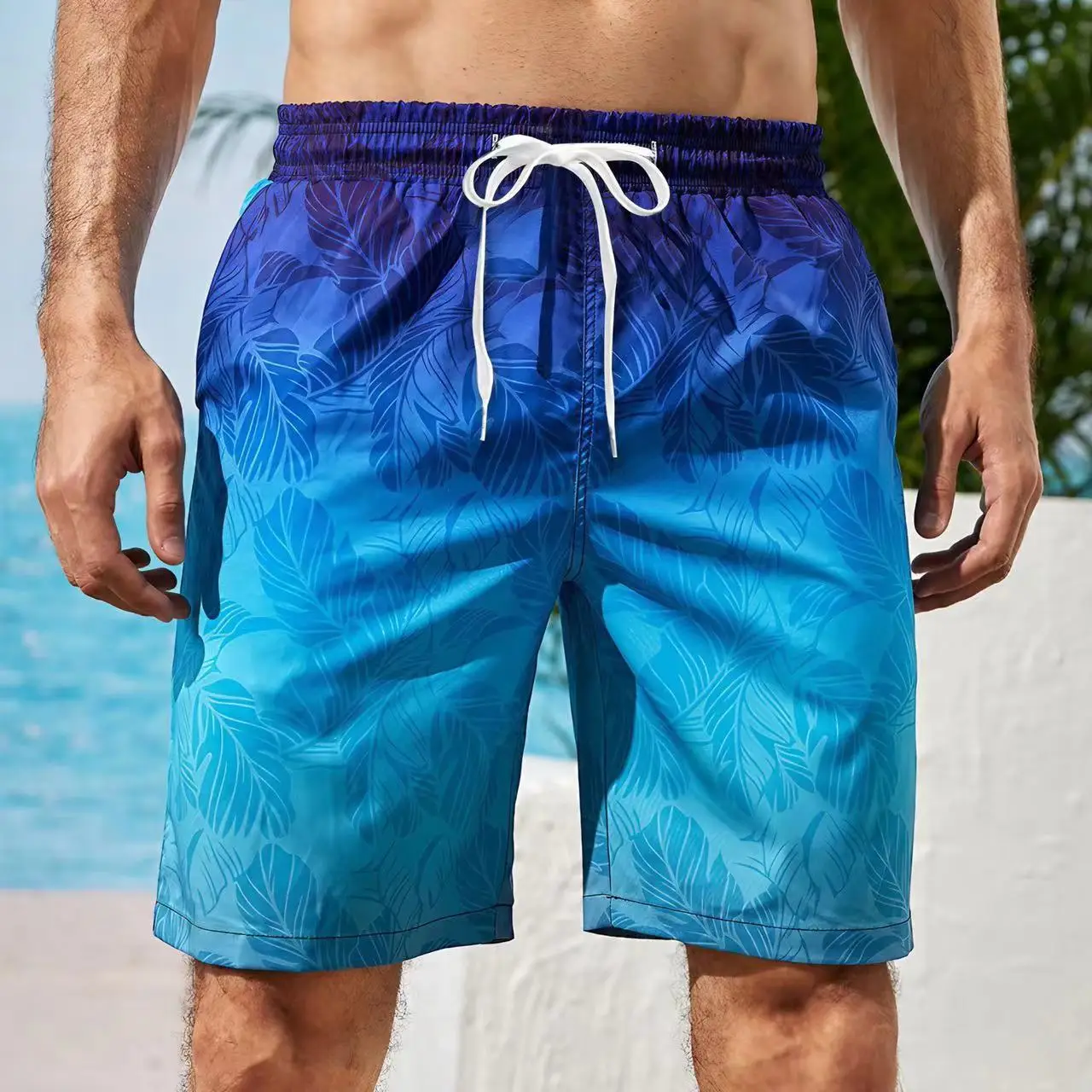 Męskie szorty plażowe z gradientowym nadrukiem, kolorowe szorty typu boardshort z nadrukiem 3D, letnie… Męskie szorty plażowe z gradientowym nadrukiem, kolorowe szorty typu boardshort z nadrukiem 3D, letnie…