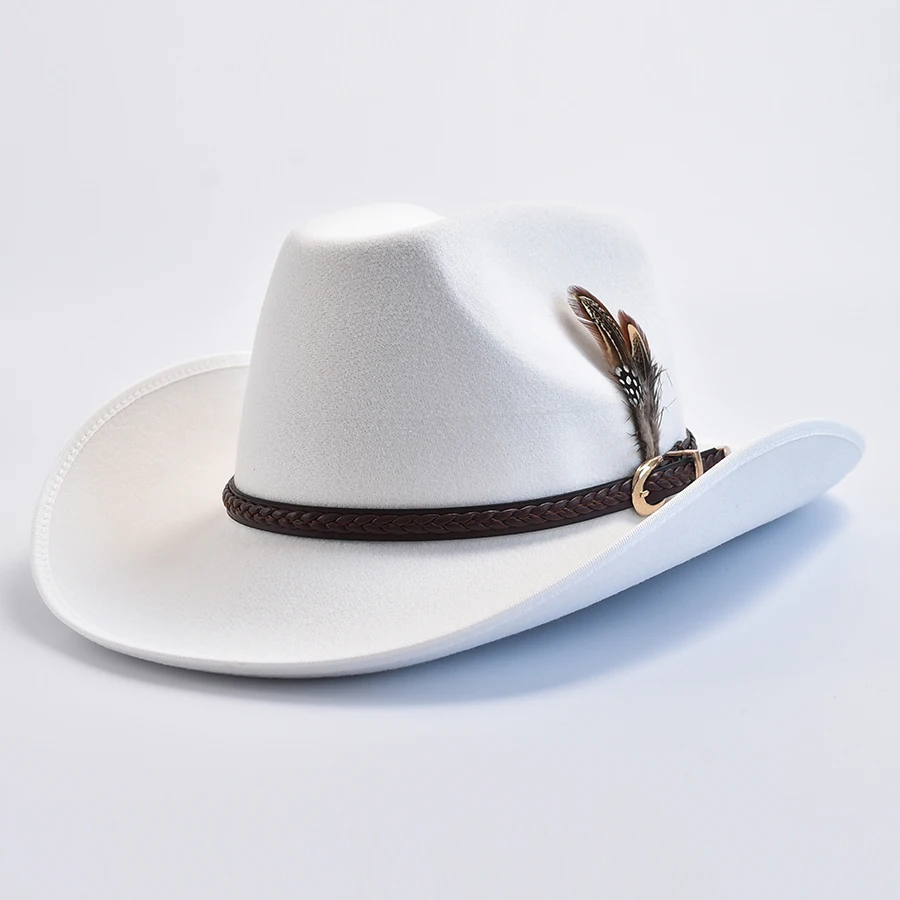 Mężczyźni kobiety w stylu zachodnim filcowe kapelusze fedoras Vintage Gentleman Cowgirl kapelusze jazzowe… Mężczyźni kobiety w stylu zachodnim filcowe kapelusze fedoras Vintage Gentleman Cowgirl kapelusze jazzowe…
