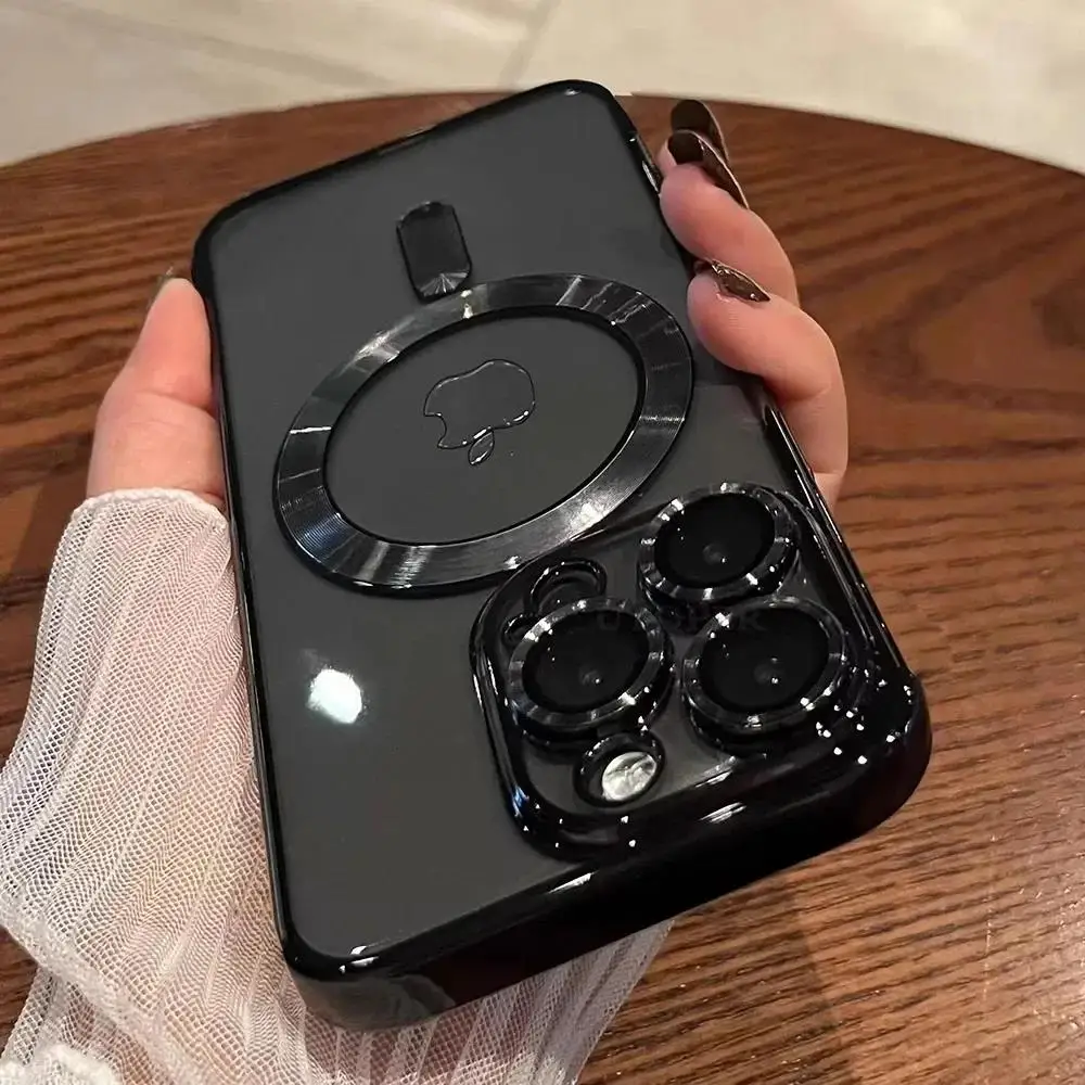 Miękkie etui z TPU na całe soczewki do iPhone’a 16 14 13 12 11 Pro Max 15 Plus XR do magnetycznego ładowania…