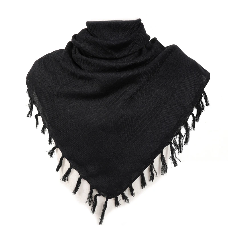 Mieszanka bawełny lekki Shemagh Desert Windproof hidżab szalik w paski wzór arabski Keffiyeh zagęszczony…