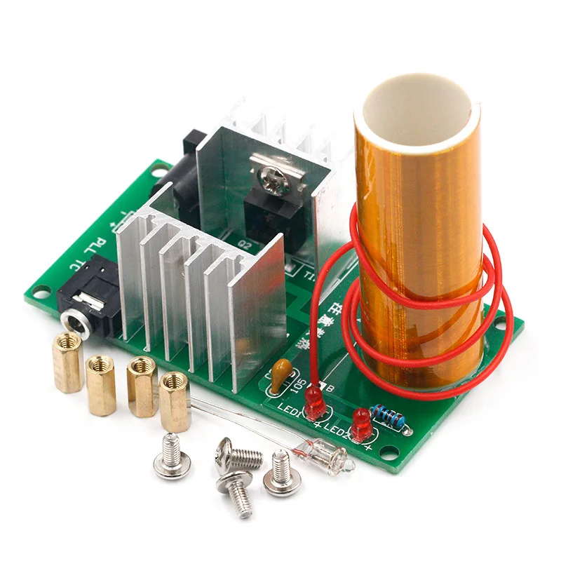 Mini Cewka Tesli DIY Zestaw Elektroniczny DC 15-24V 15W Cewka Tesli Muzyczna Głośnik Plazmowy Zabawne Zestawy…