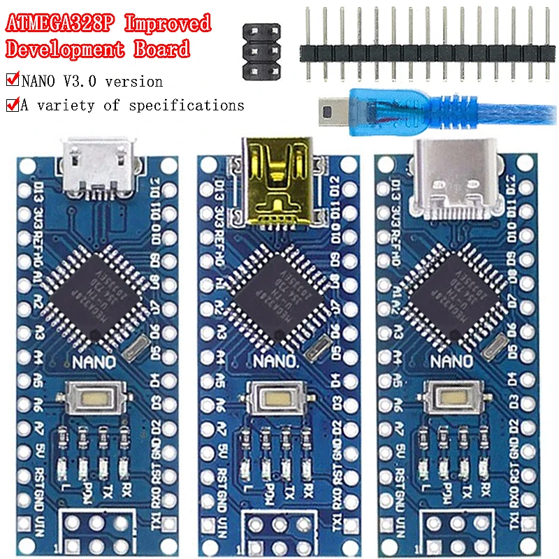 Mini / Type-C / Micro USB Nano 3.0 z ładowarką Nano kontroler kompatybilny z bootloaderem dla arduino CH340… Mini / Type-C / Micro USB Nano 3.0 z ładowarką Nano kontroler kompatybilny z bootloaderem dla arduino CH340…