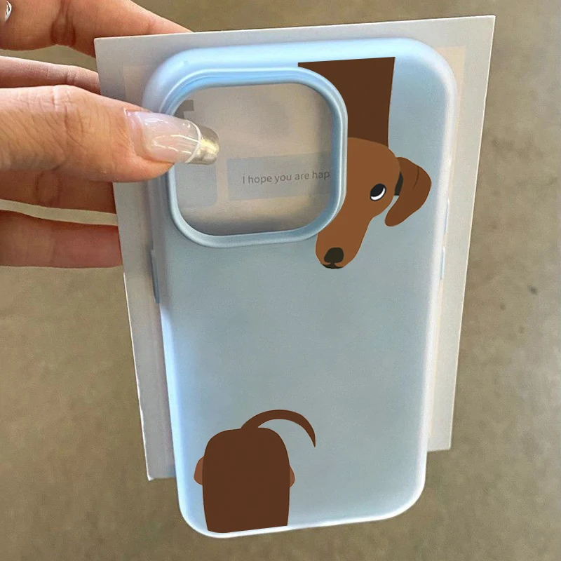 Minimalistyczne etui na telefon z wzorem jamnika jamnicy w kolorze brązowym dla iPhone 17 16 15 14 Pro Max 16E… Minimalistyczne etui na telefon z wzorem jamnika jamnicy w kolorze brązowym dla iPhone 17 16 15 14 Pro Max 16E…