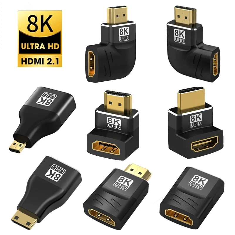 MIZIQIER Adapter 8K HDMI 2.1 90 270 stopni męski na żeński, konwerter 8k60Hz 4k120Hz, 48 Gb/s, kompatybilny… MIZIQIER Adapter 8K HDMI 2.1 90 270 stopni męski na żeński, konwerter 8k60Hz 4k120Hz, 48 Gb/s, kompatybilny…