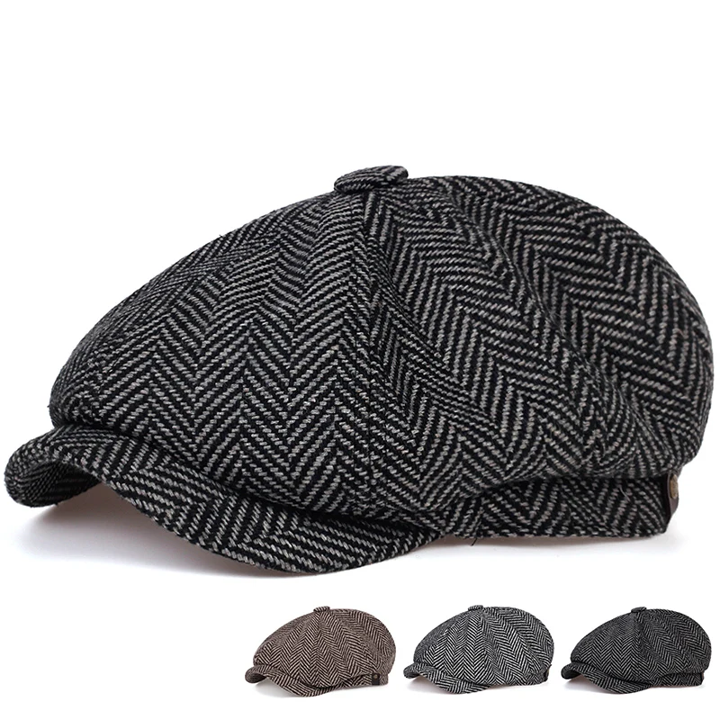 Moda wełniane czapki gazeciarza męskie płaskie czapki w jodełkę kobiety mężczyźni brytyjscy malarze kapelusze… Moda wełniane czapki gazeciarza męskie płaskie czapki w jodełkę kobiety mężczyźni brytyjscy malarze kapelusze…