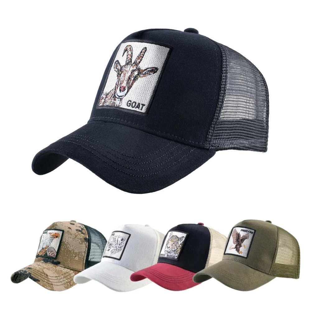 Modne czapki typu Trucker z haftowaną naszywką kozy cztery pory roku czapka z daszkiem typu snapback dla… Modne czapki typu Trucker z haftowaną naszywką kozy cztery pory roku czapka z daszkiem typu snapback dla…