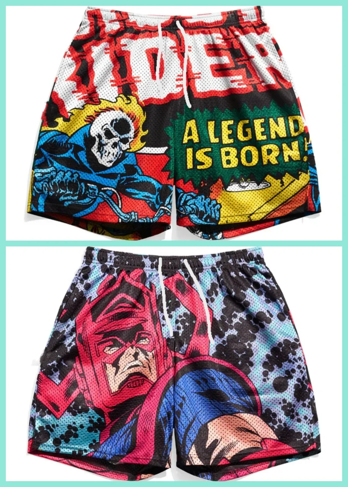 Modne, retro sportowe szorty w stylu komiksowym dla dorosłych i dzieci, z nostalgicznym naciskiem, które… Modne, retro sportowe szorty w stylu komiksowym dla dorosłych i dzieci, z nostalgicznym naciskiem, które…