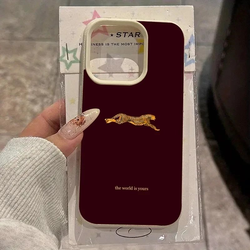 Modny futerał na telefon w kolorze wina z motywem panterki, miękki, do iPhone’a 17 16 11 13 12 14 15 Pro Max… Modny futerał na telefon w kolorze wina z motywem panterki, miękki, do iPhone’a 17 16 11 13 12 14 15 Pro Max…
