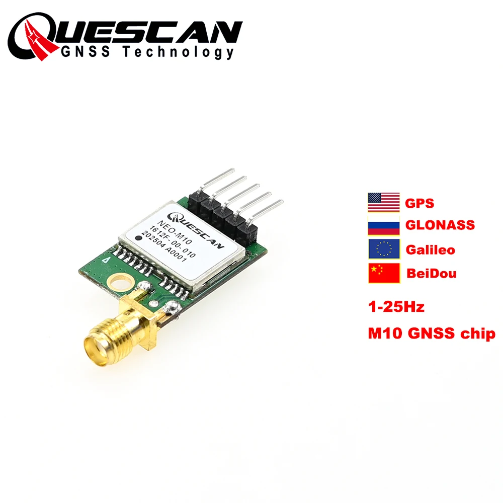 Moduł GPS GNSS QUESCAN UBX-M10050-KB M10 z aktywną anteną ESP32 Arduino NMEA GPS Galileo GLONASS BeiDou…
