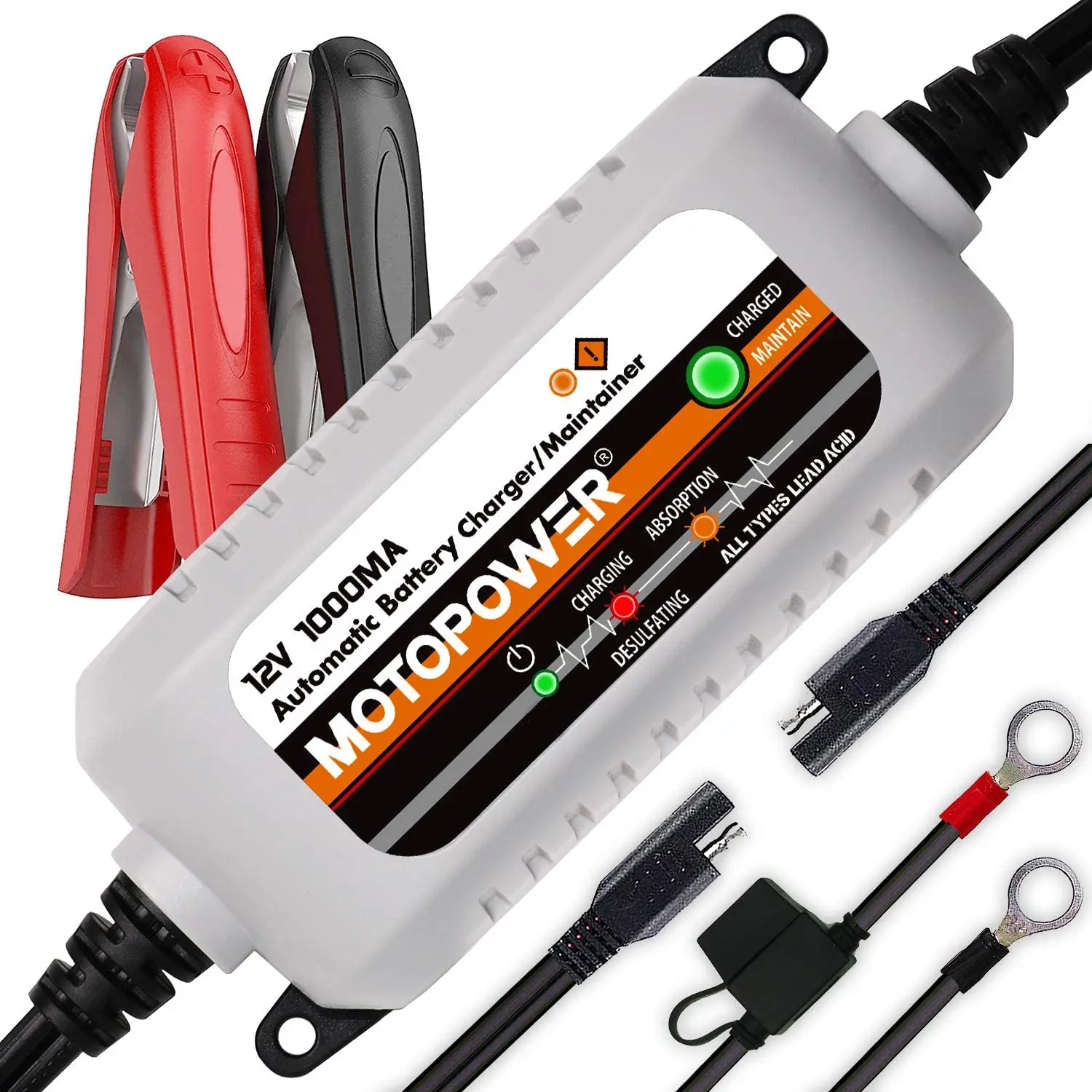 MOTOPOWER MP00205B 12V 1000mA W pełni automatyczna ładowarka/serwisator akumulatorów MOTOPOWER MP00205B 12V 1000mA W pełni automatyczna ładowarka/serwisator akumulatorów