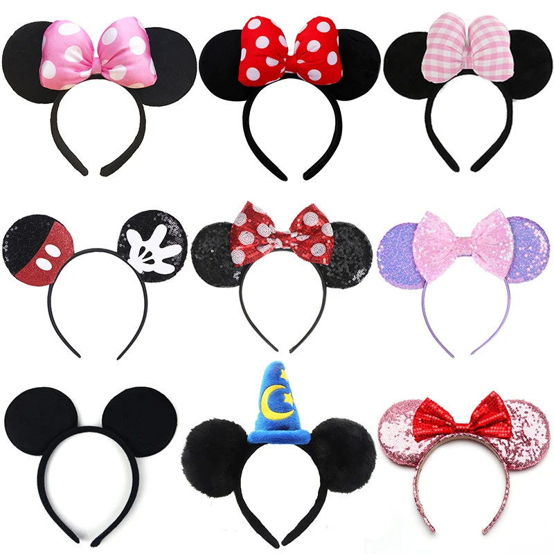 Mysie uszy nakrycie głowy dla dorosłych Cute Cartoon Party Cosplay akcesoria do włosów z cekinowymi kokardkami