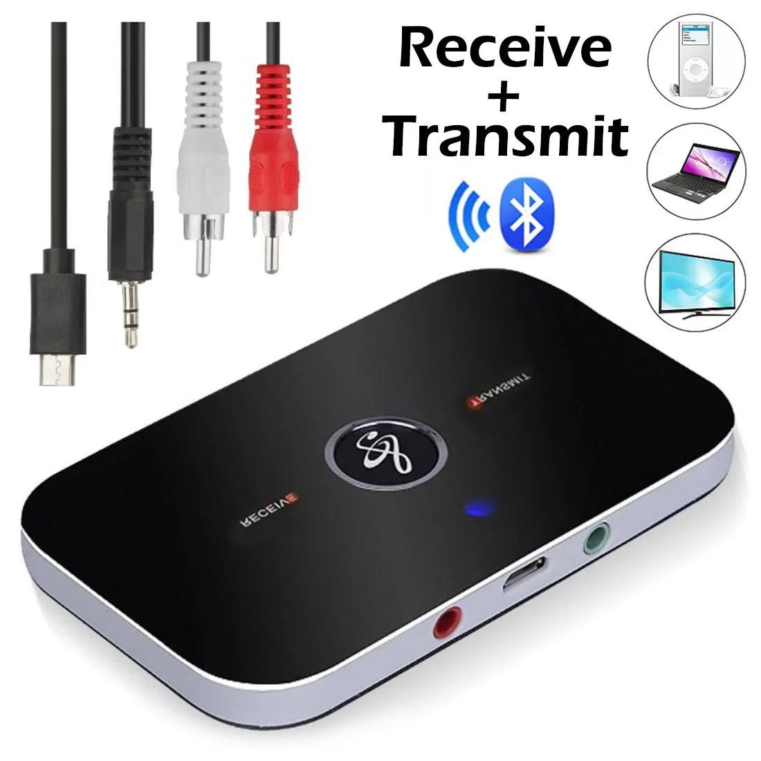 Nadajnik i odbiornik audio Bluetooth 5.0 RCA 3.5mm AUX Jack USB Dongle Stereo Bezprzewodowy Adapter Muzyczny… Nadajnik i odbiornik audio Bluetooth 5.0 RCA 3.5mm AUX Jack USB Dongle Stereo Bezprzewodowy Adapter Muzyczny…