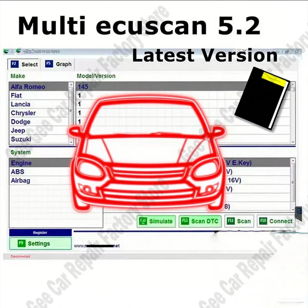 Najnowszy Multiecuscan V5.2 z Registrowanym Nieograniczonym Keygenem do Skanera Fi/at Obd2 Multi Ecu Scan…