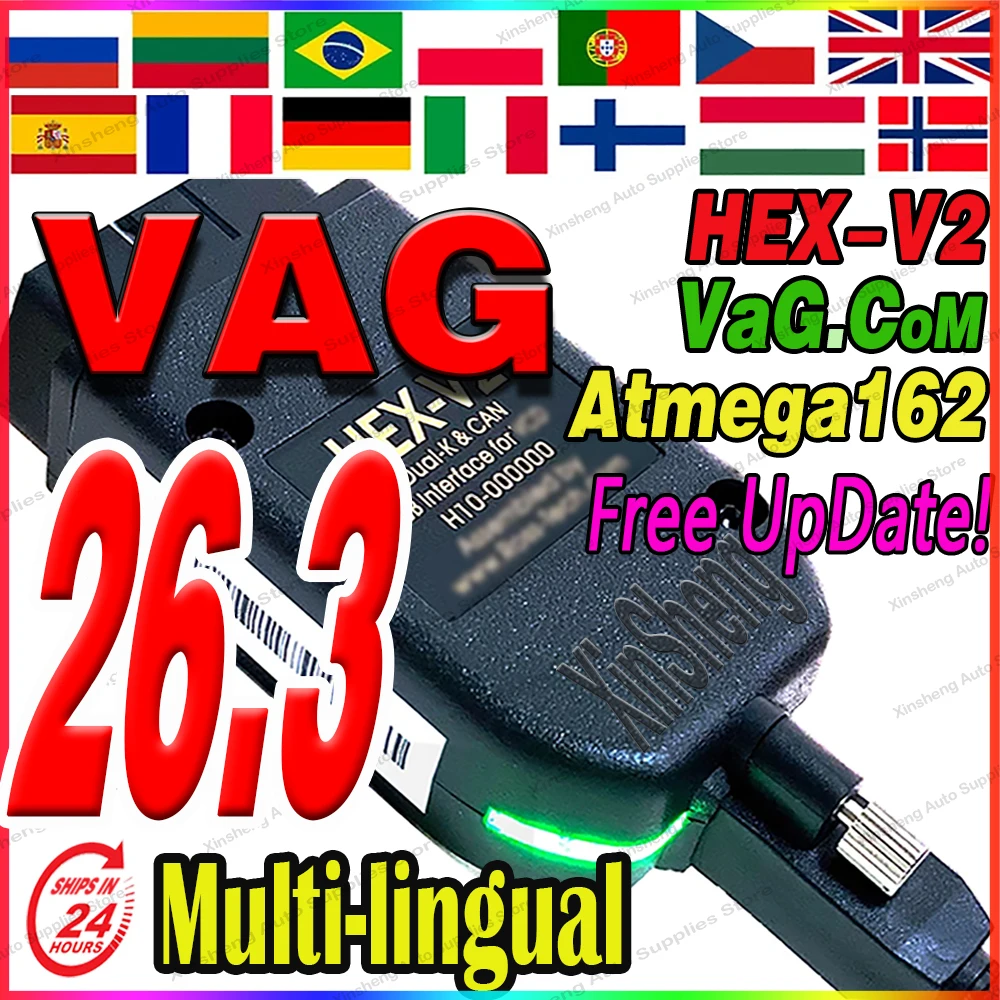 Najnowszy skaner VCDSVAGCOM V26.3 z 2026 roku, narzędzia diagnostyczne HEX Atmega162 V2 OBD do VW AUDI Skoda…