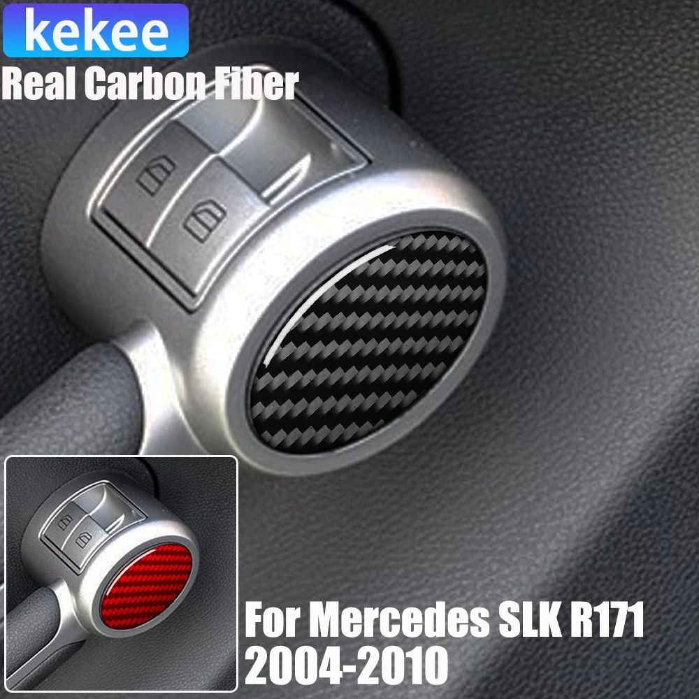 Nakładki na klamki drzwi z prawdziwego włókna węglowego, miękkie naklejki do Mercedes Benz SLK R171 2004 2005…