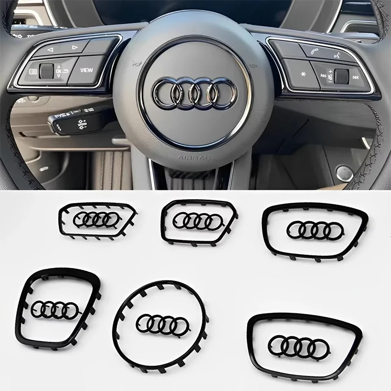 Naklejka z logo na kierownicę samochodu, błyszcząca ramka, galwanizowana naklejka z logo samochodu do Audi A3… Naklejka z logo na kierownicę samochodu, błyszcząca ramka, galwanizowana naklejka z logo samochodu do Audi A3…