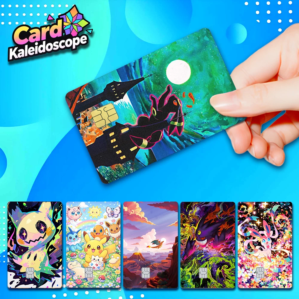 Naklejki na karty kredytowe Pocket Monsters – Charizard i Gengar, matowe naklejki na VISA, JCB, Mastercard i…