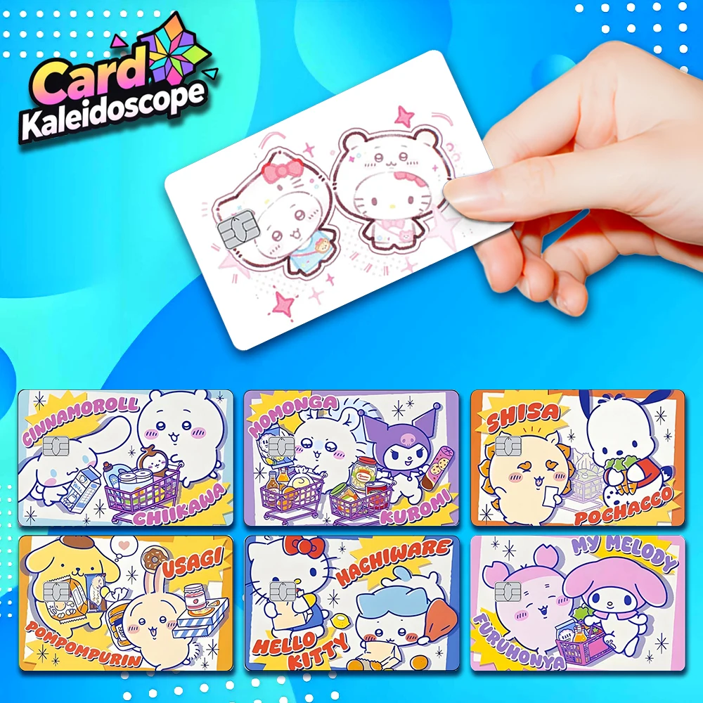 Naklejki na karty kredytowe z motywami z kreskówek, urocze Kuromi i Usagi, matowe naklejki do dekoracji kart… Naklejki na karty kredytowe z motywami z kreskówek, urocze Kuromi i Usagi, matowe naklejki do dekoracji kart…