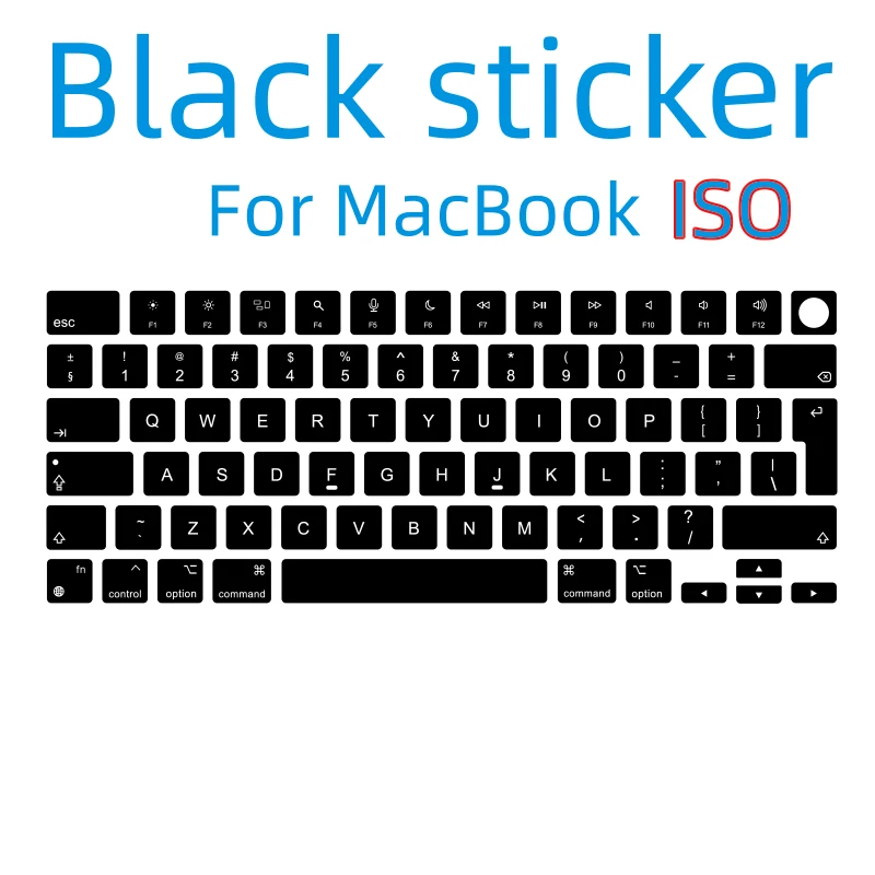 Naklejki na klawiaturę laptopa (Iso Eu), pojedyncze naklejki z literami do naprawy odprysków farby i ochrony… Naklejki na klawiaturę laptopa (Iso Eu), pojedyncze naklejki z literami do naprawy odprysków farby i ochrony…