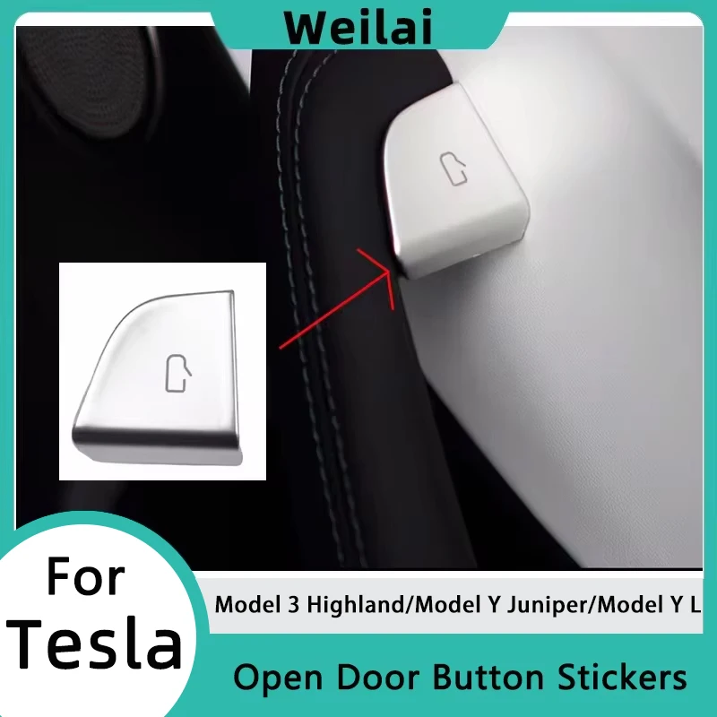 Naklejki na przycisk otwierania drzwi do Tesla Model 3 Highland Model Y L, osłony przycisków uchwytów…
